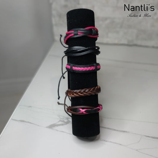 BR0011-5 Leather Bracelets for Men or Women 5 Pieces Set Pulseras para hombres o Mujeres