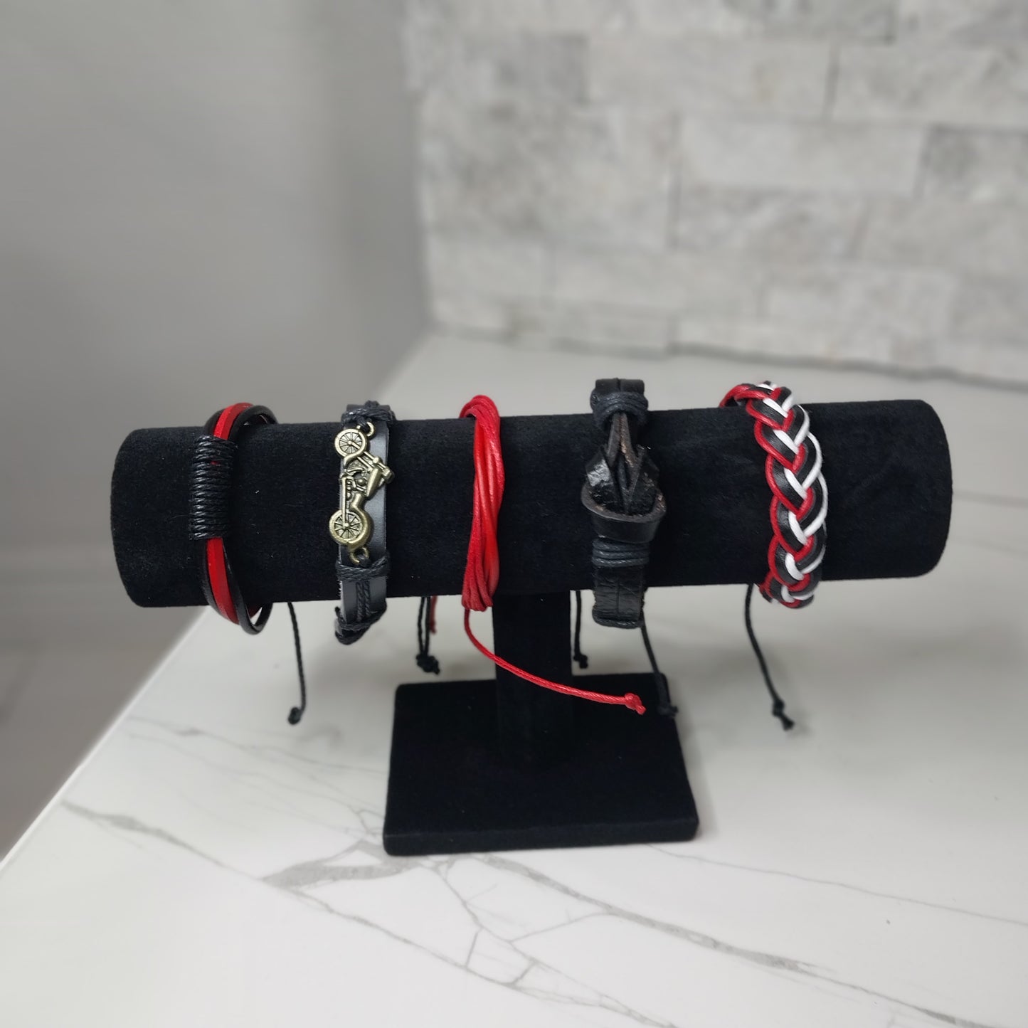 Leather Bracelets for Men or Women 5 Pieces Set Pulseras para hombres o Mujeres BR0033-5