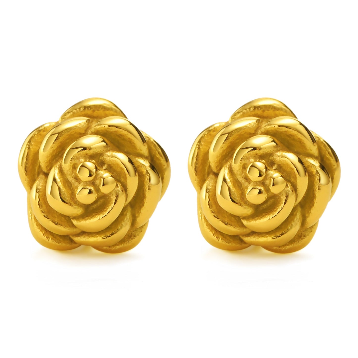 Elegant Rose Flower Stud Earrings for Women Aretes para mujeres