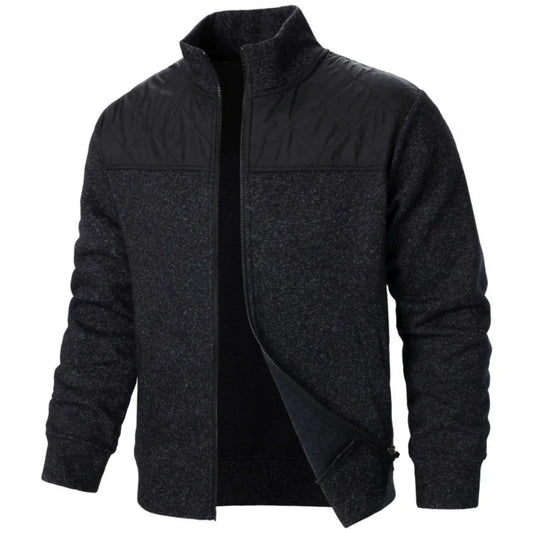 Chamarra para Hombres Men's Jacket Patchwork Stand Collar Slim Fit Cardigan Sweatshirt Sportswear Casual Autumn Coat Zip Up