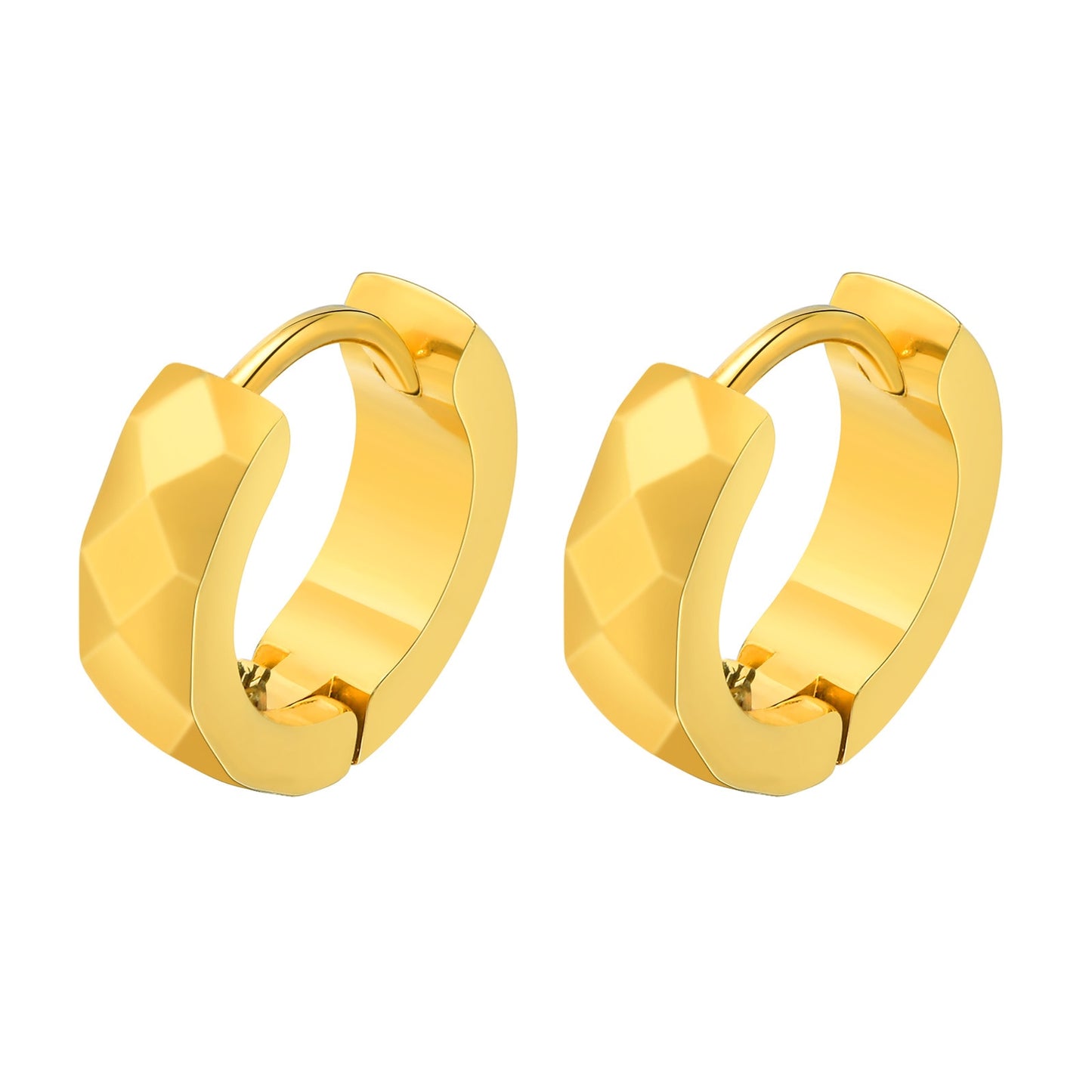 Aretes para mujeres y hombres Geometric Hoop Earrings for Men Women, Simple Waterproof Stainless Steel Huggie Earring, Black Silver Gold Color Options