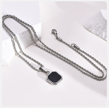 2pcs Necklaces Set for Men Pendiente y Collar para Hombre pendant and necklace