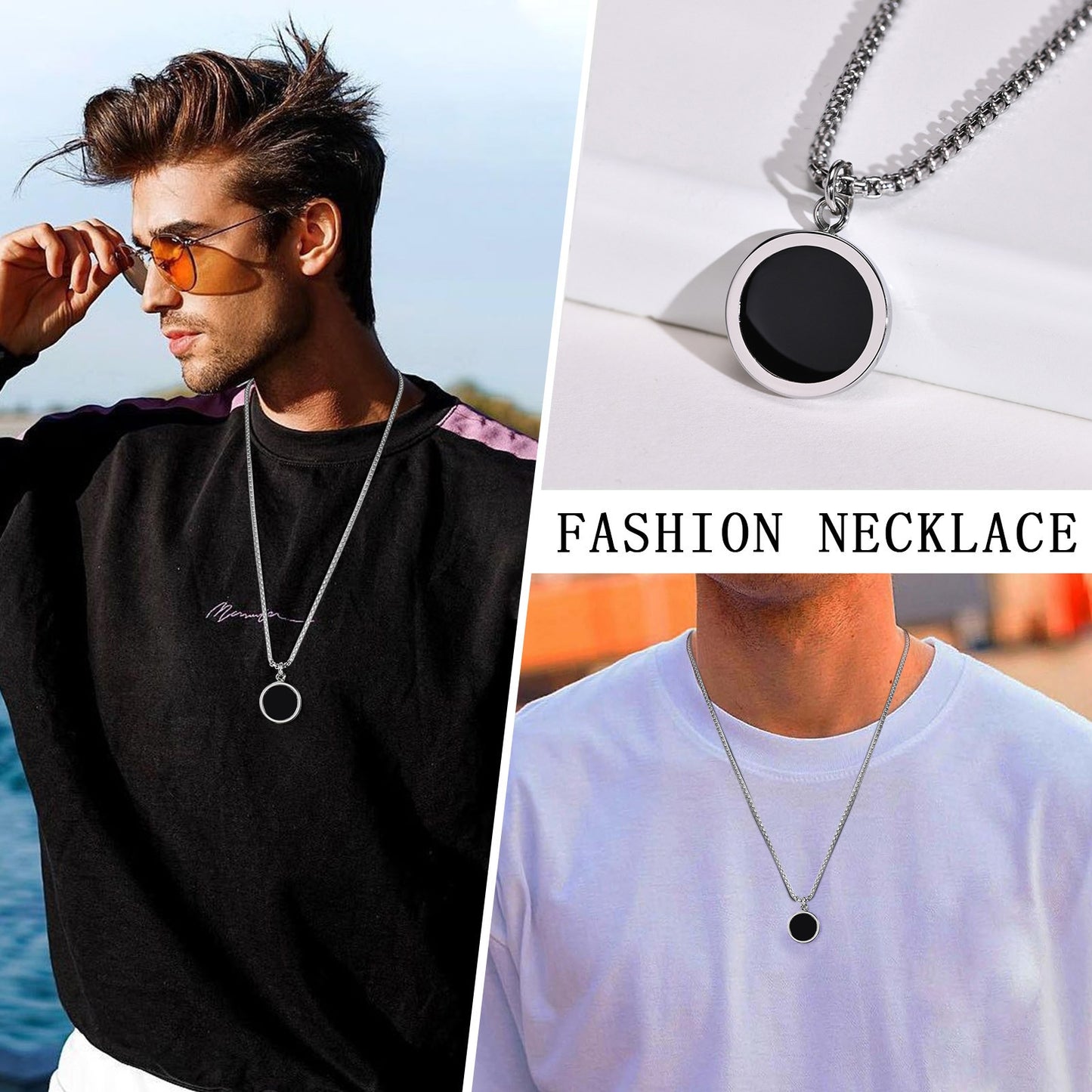 Pendiente y Collar para Hombre Necklaces for Men round pendant fashion