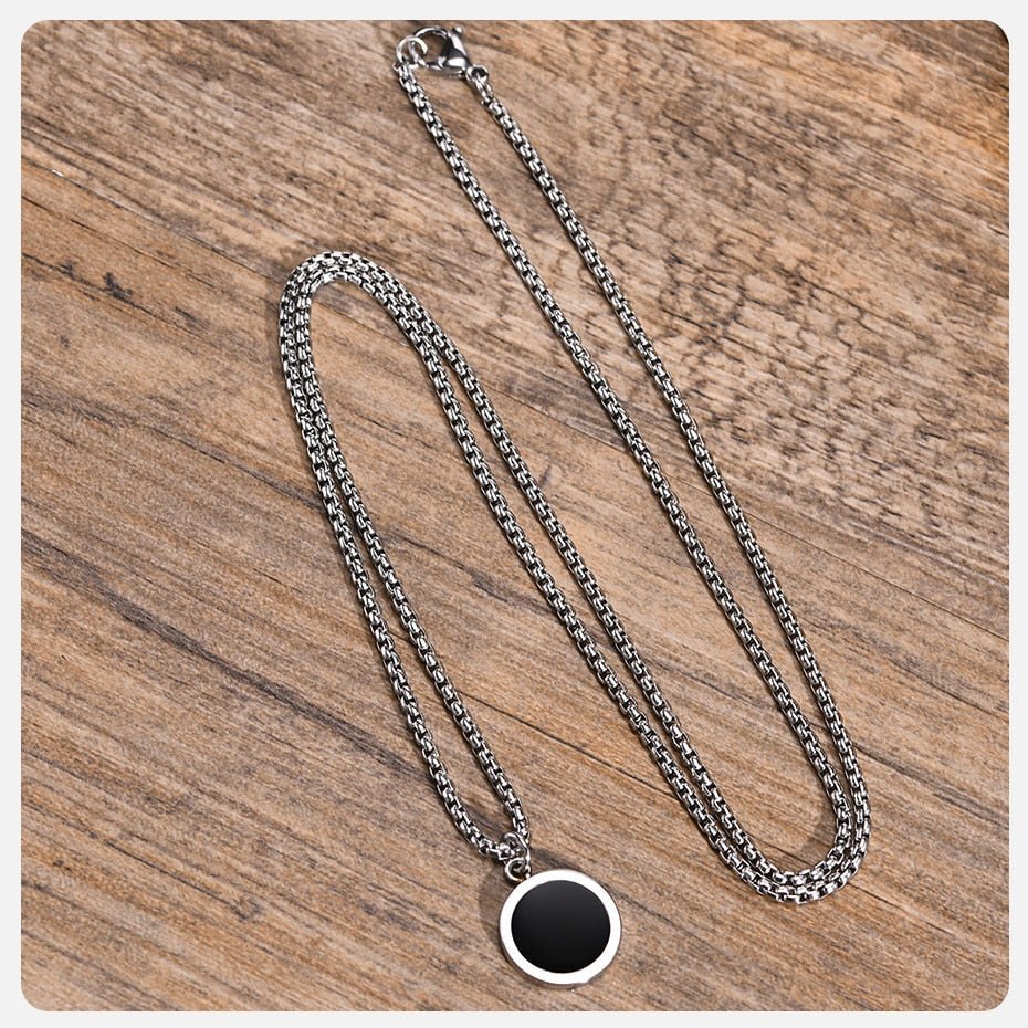 Pendiente y Collar para Hombre Necklaces for Men Round pendant with chain link