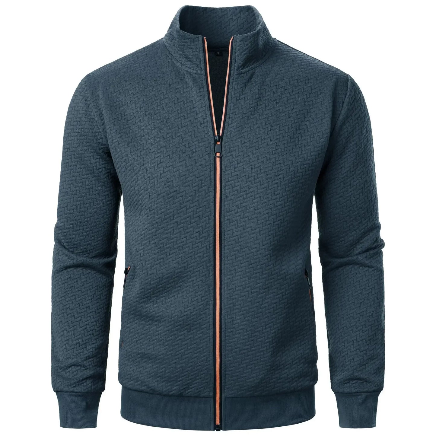 Sueter para hombres Spring Autumn Zipper Stand Collar Coat Men's Casual Jacquard Cardigan Sweatshirts Jackets for Men