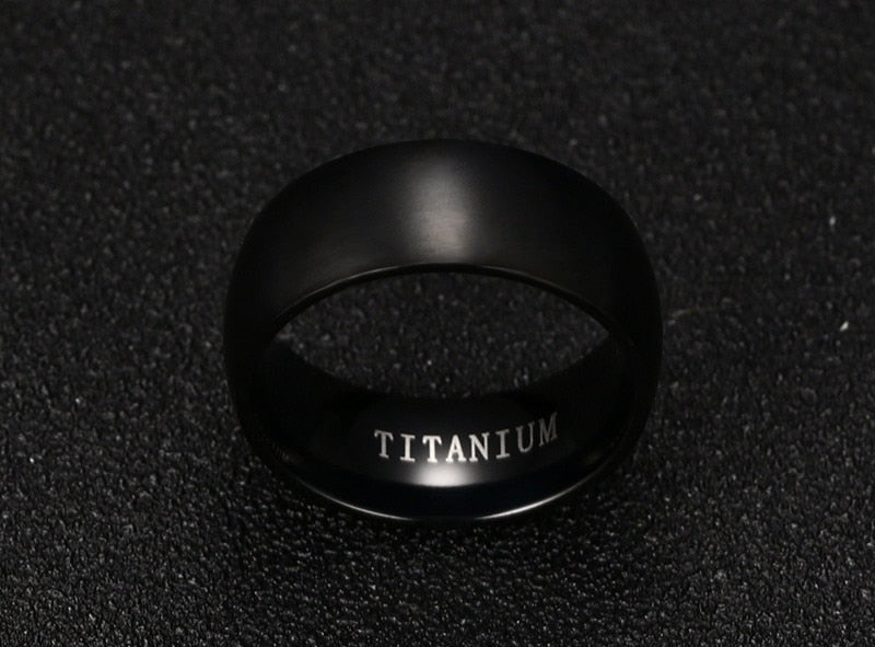 Anillo para Hombre o Mujer Titanium Rings Men 8mm Cool Black Jewelry Wedding Engagement Male