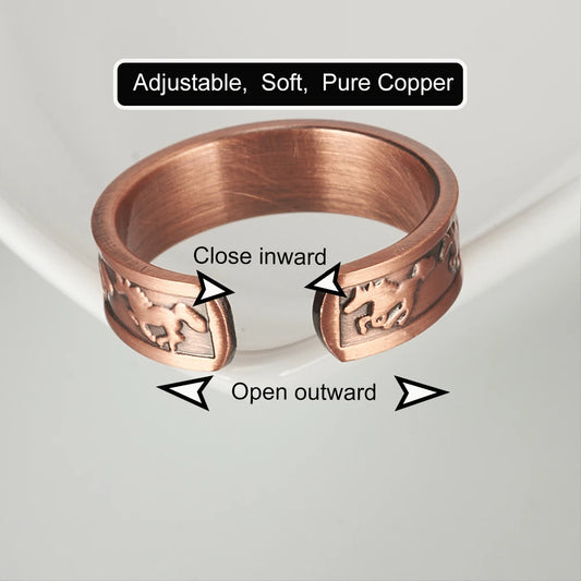 Anillo para Hombres o Mujeres Ring for Men or Women Pure Copper Magnetic Rings 6mm Finger Cuff Adjustable