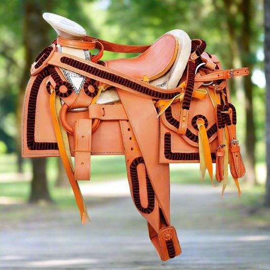 Silla de Montar para Pony - TM-WD1087-1051 chomite black-red Pony Saddle