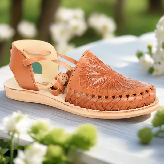 on a white table, Western theme, commercial picture, trees with flowers background, sunny day