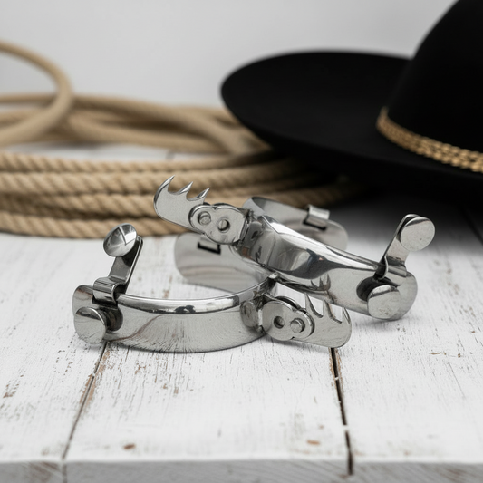 Espuelas de Jaripeo TM-53514 Stainless Steel Spurs