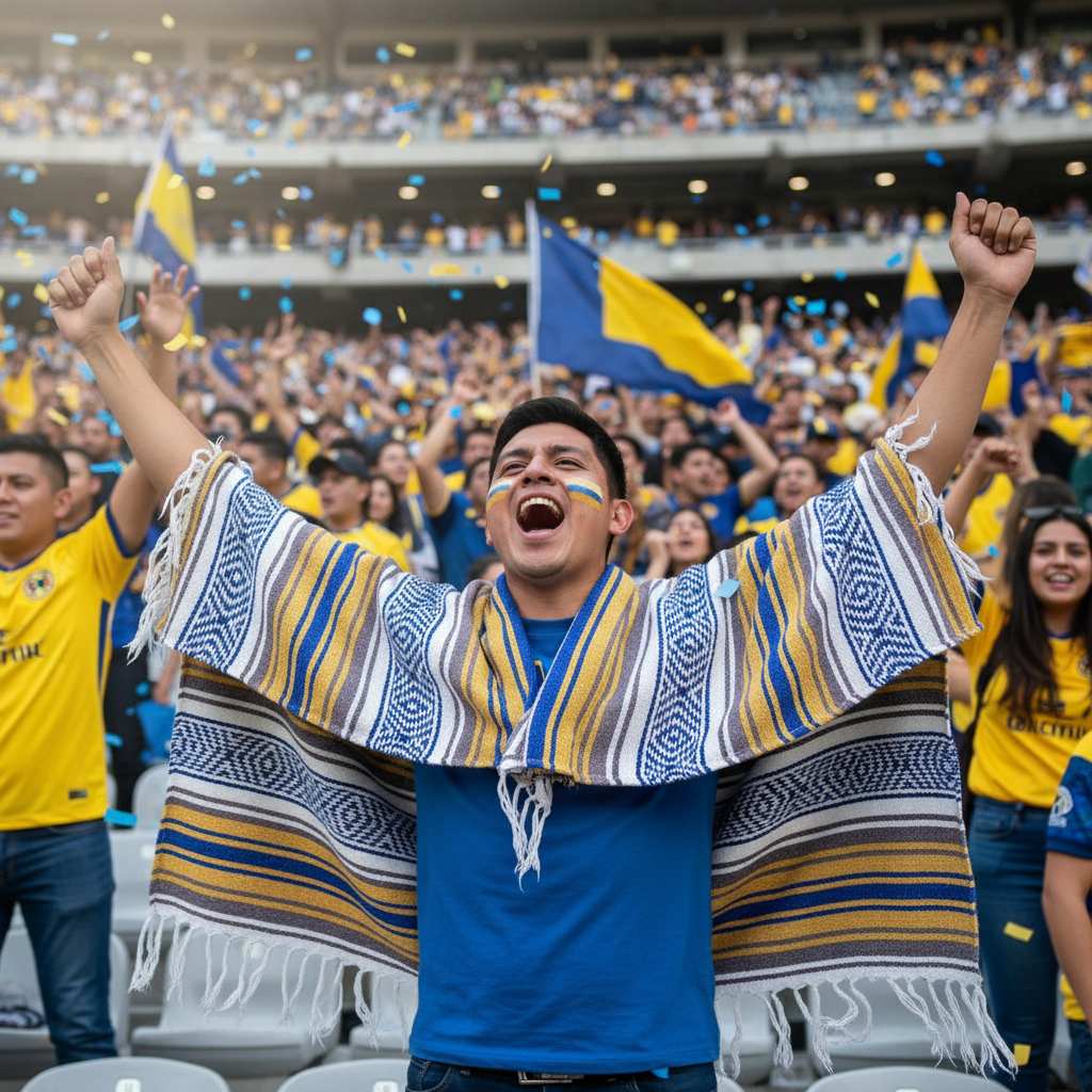 Zarape Mexicano TM-Falsa-46 Gold-Blue Mexican Serape Yoga Mat Picnic Blanket