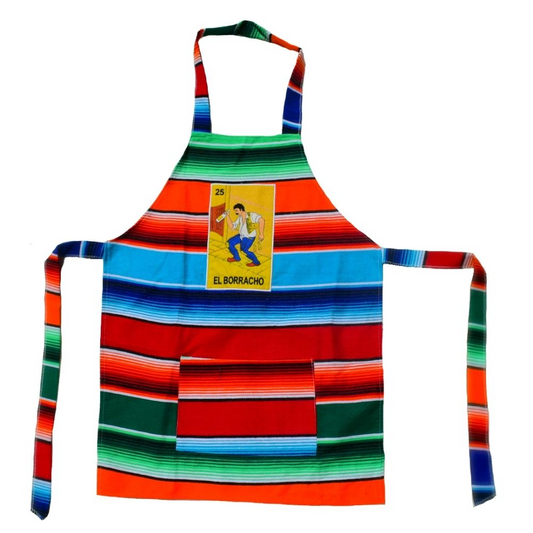 Mandil Mexicano TM-LM74520 Loteria El Borracho Saltillo Mexican Apron