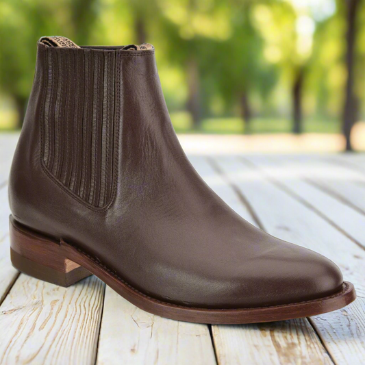 TM-WD11-0716 Brown - Botines Charros para Hombres / Men's Paddock Boots / Charro Boots / Chelsea Boots