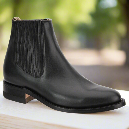 TM-WD11-0717 Black - Botines Charros para Hombres / Men's Paddock Boots / Charro Boots / Chelsea Boots