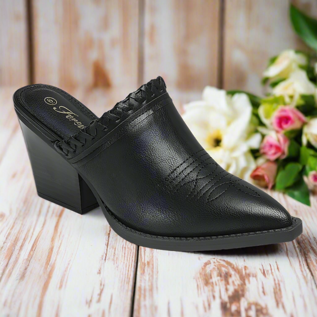 Western Shoes for Women FL-Burst-35 Black Zapatos Vaqueros para Mujer