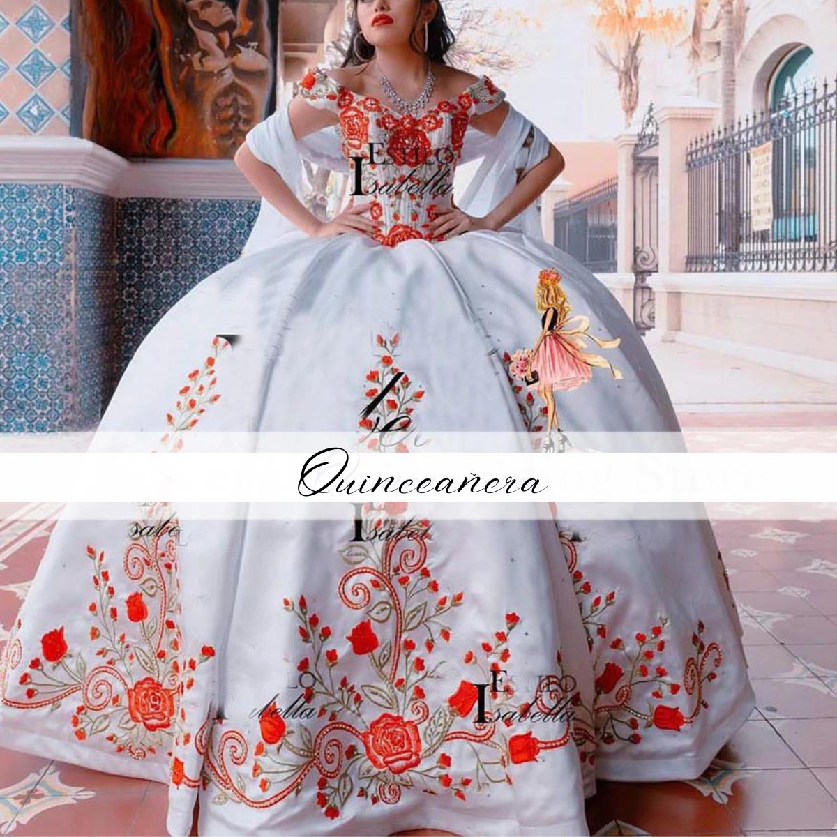Mexican Quinceanera Dress Charro Embroidery Girls vestidos de 15 años –  Nantli's - Online Store