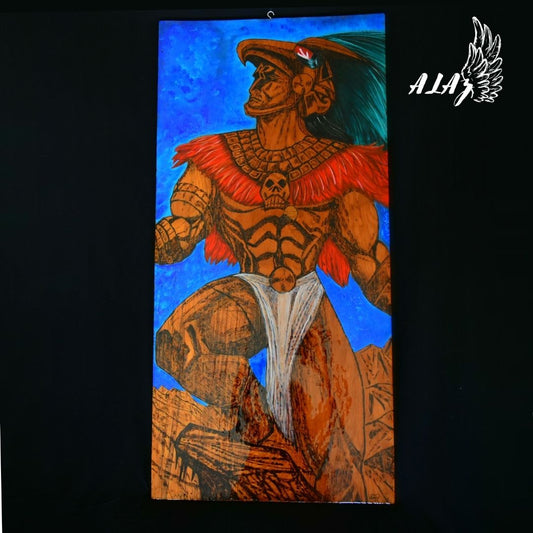 Alaz Gallery The Aztec Eagle Warrior by mateo ariaz nancy alvarez pyrography -acrylic painting artwork