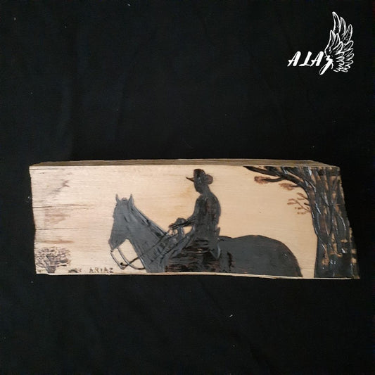 What my horse looks at Pyrography artwork by Mateo Ariaz