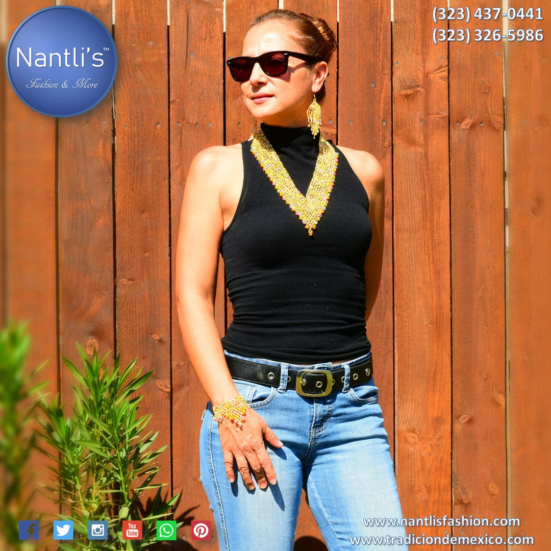 Aretes Brazaletes y Collares para Mujer Nantlis Joyeria de chaquira