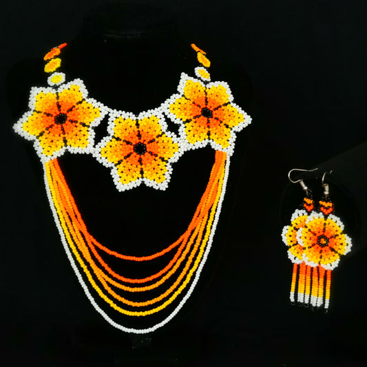 Beaded Jewelry Set Set de joyeria de Chaquira - TM-OV-1001-Y