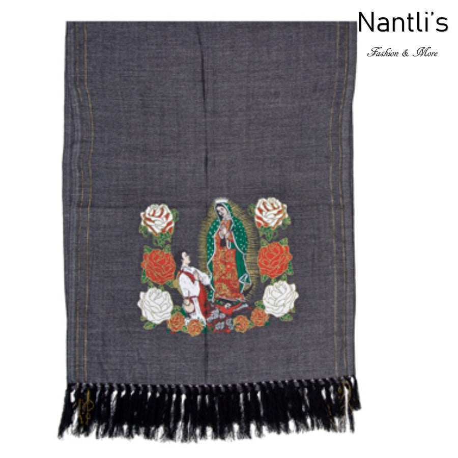Rebozo Mexicano TM73421 Grey Mexican Shawl