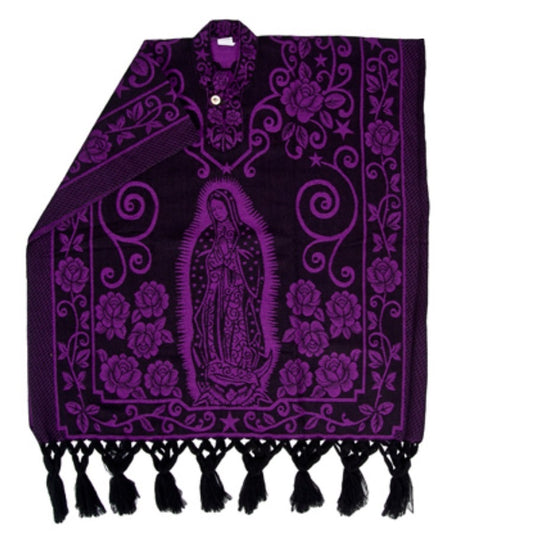 Jorongo Mexicano TM-73403 Purple Mexican Poncho