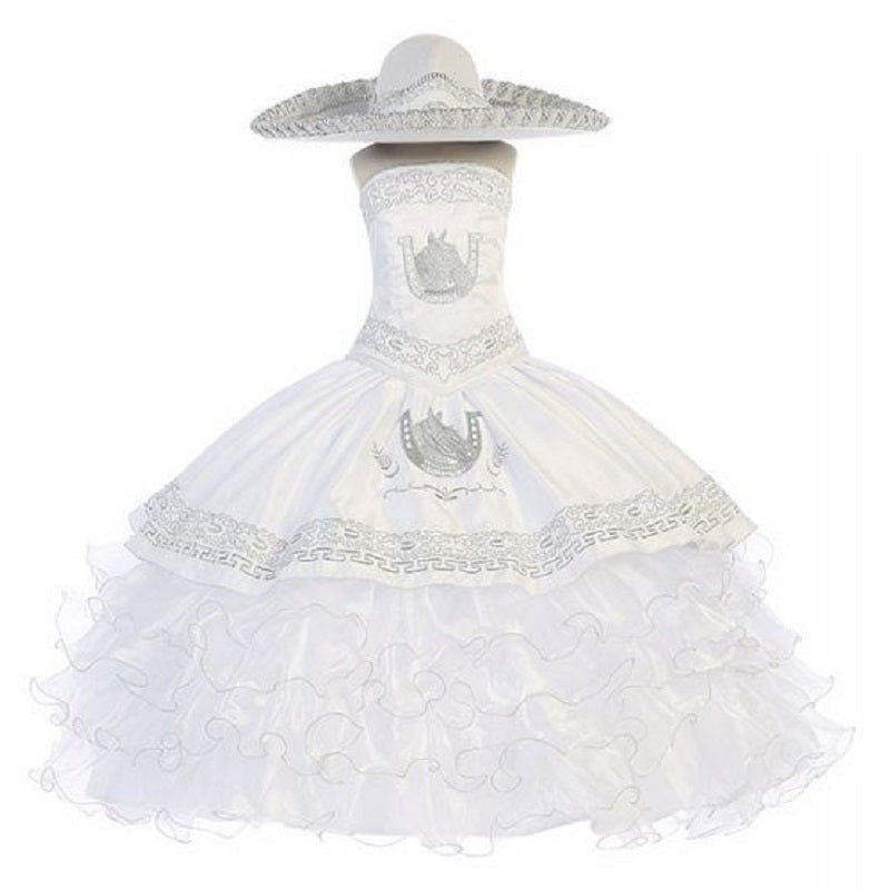 Traje Charro de Niña TM76220 White - Charro Suit for Girls