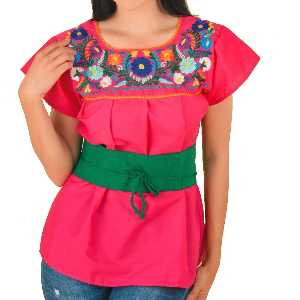 Blusa Bordada TM-77325 Pink Embroidered Blouse
