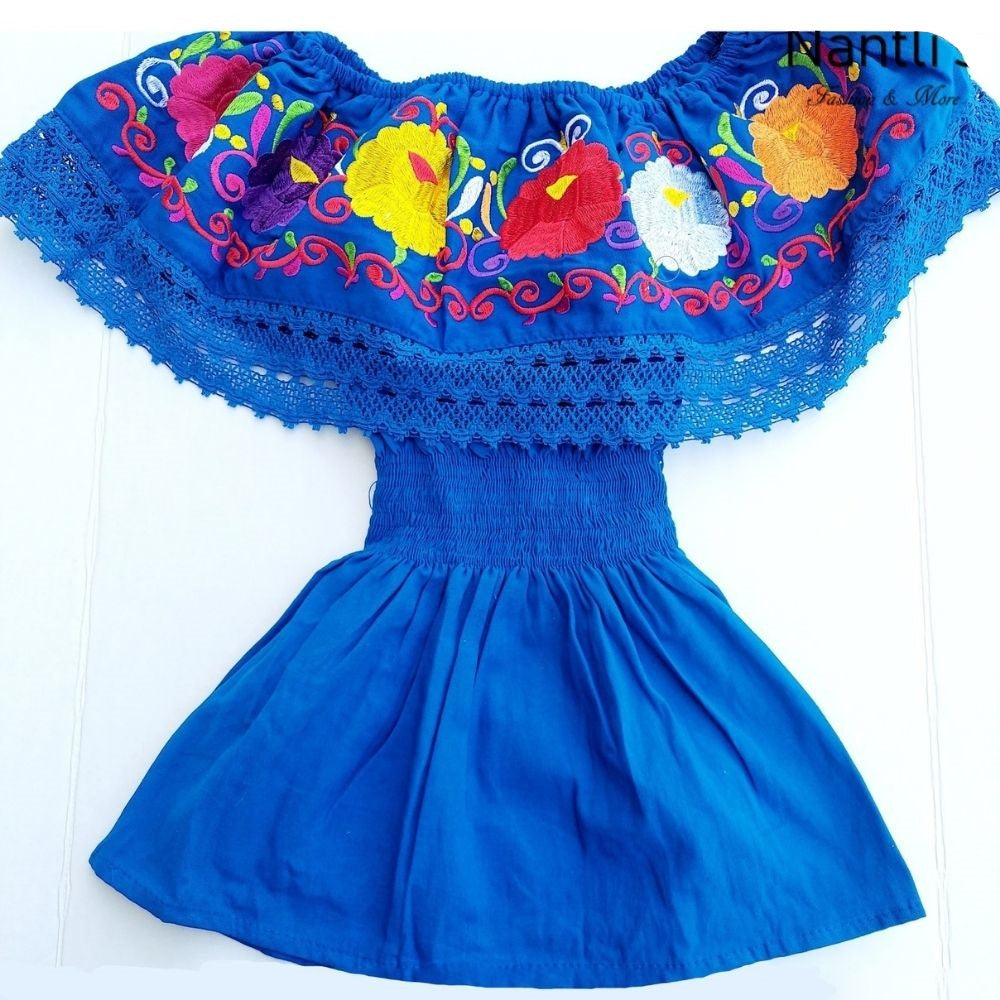 Blusa Bordada TM-77508 Blue Embroidered Blouse