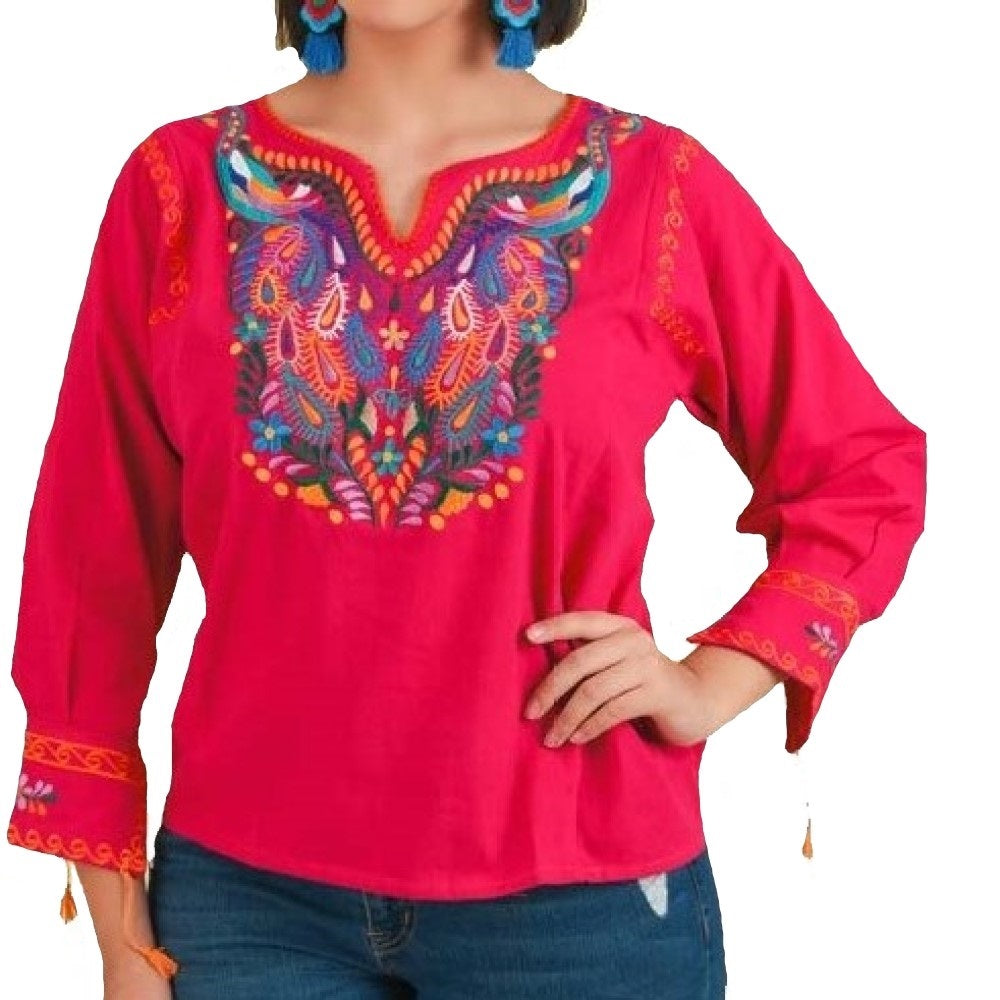 Blusa Bordada TM-77533 Embroidered Blouse