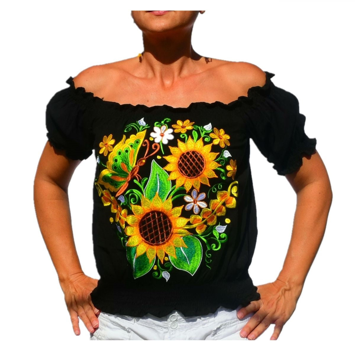 Blusa Bordada TM-79043 Black Embroidered Blouse