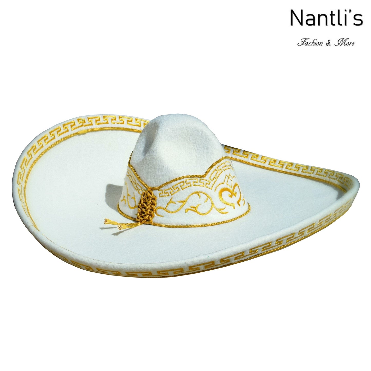 TM-Greca-02 Sombrero Charro Galoneado Beige-Oro Charro Hat