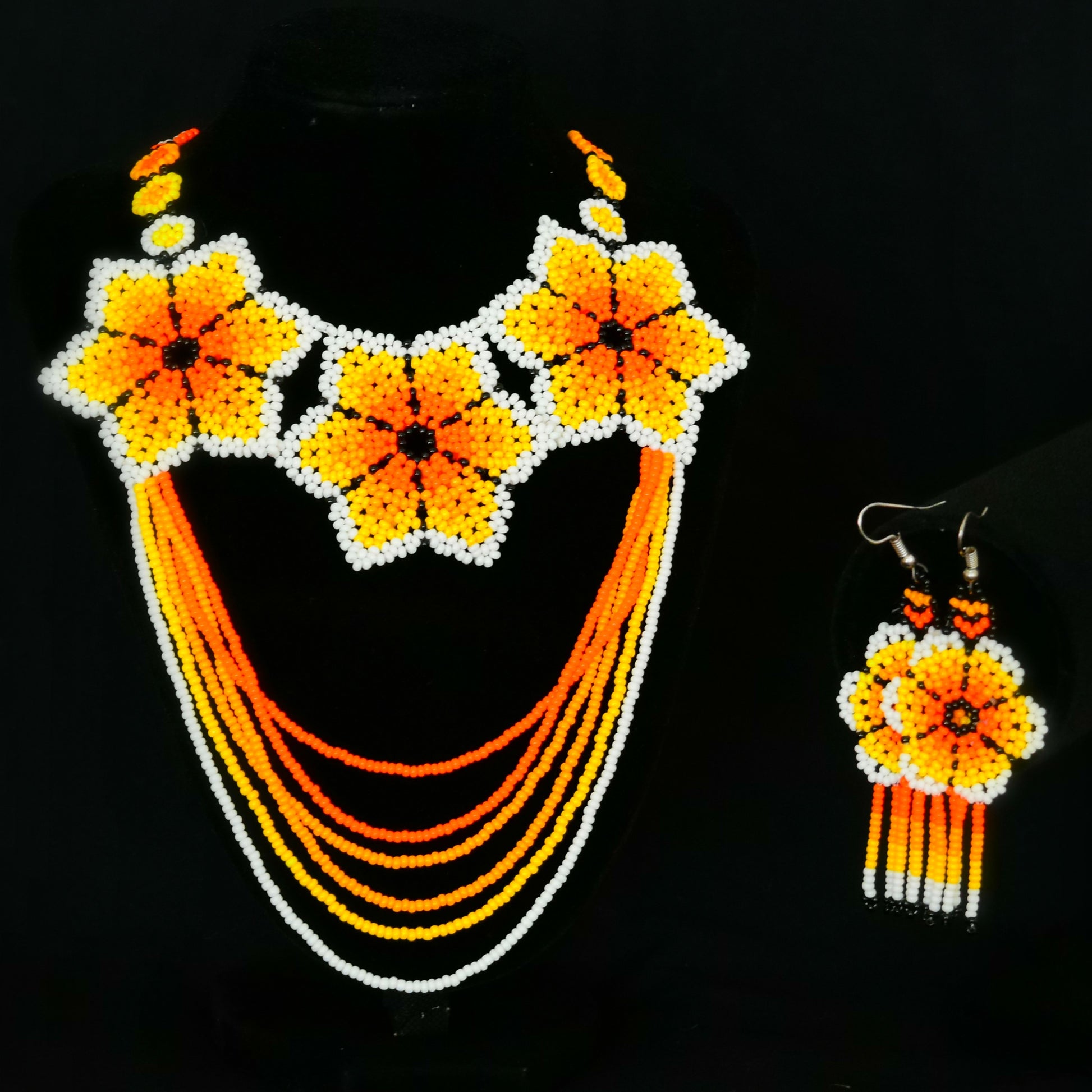 Beaded Jewelry Set Set de joyeria de Chaquira - TM-OV-1001-Y 