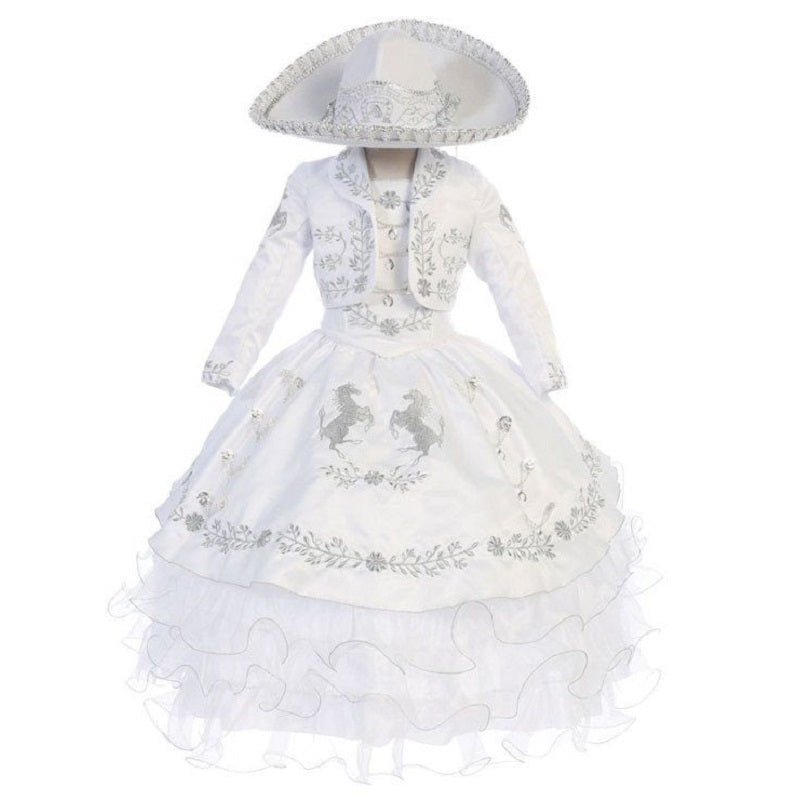Traje Charro de Niña TM-76221 White - Charro Suit for Girls