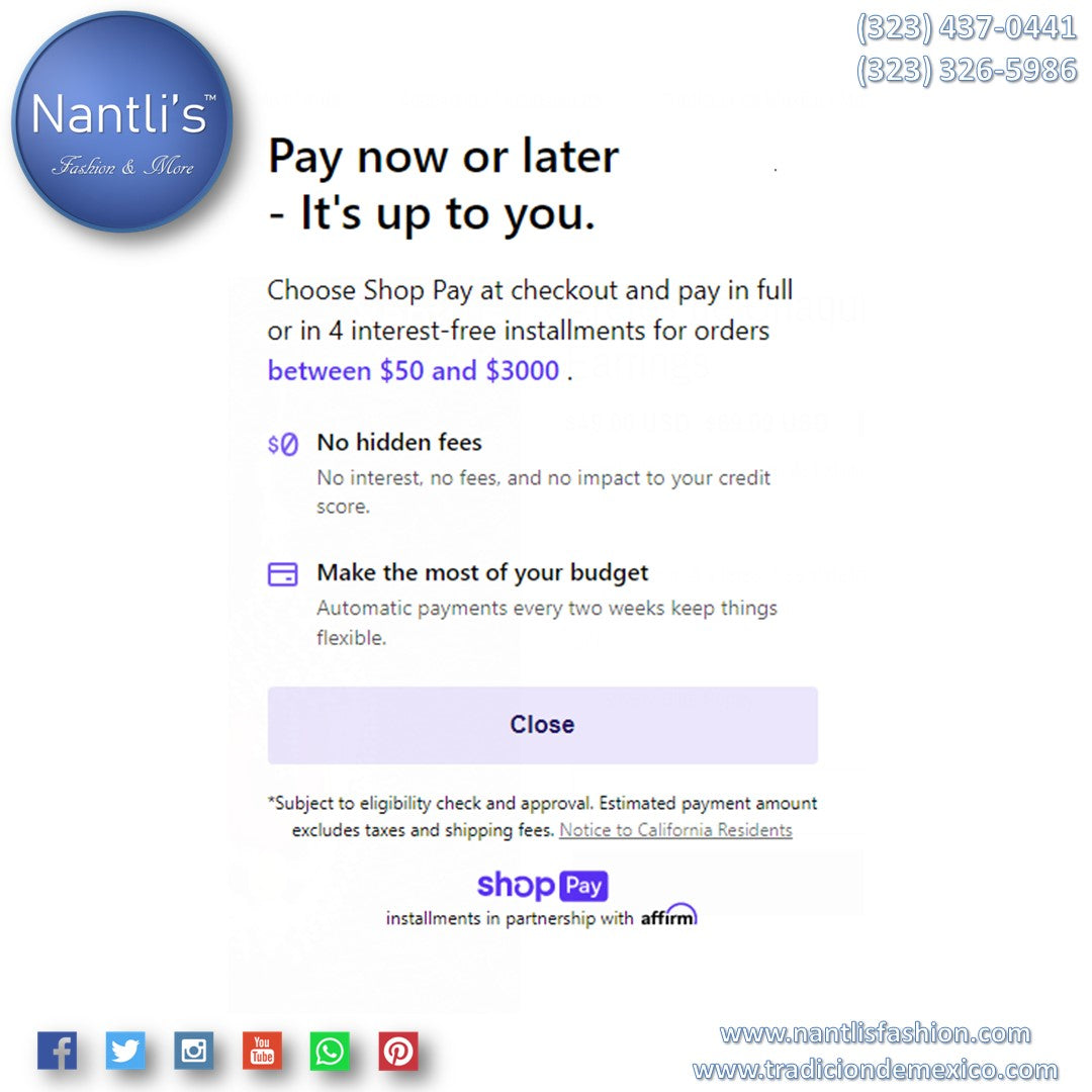 Shop Now. Pay Later - Compre ahora. Pague después.