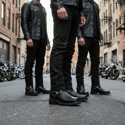 Biker Style Work Boots BA-122 Black Botas de trabajo vaqueras