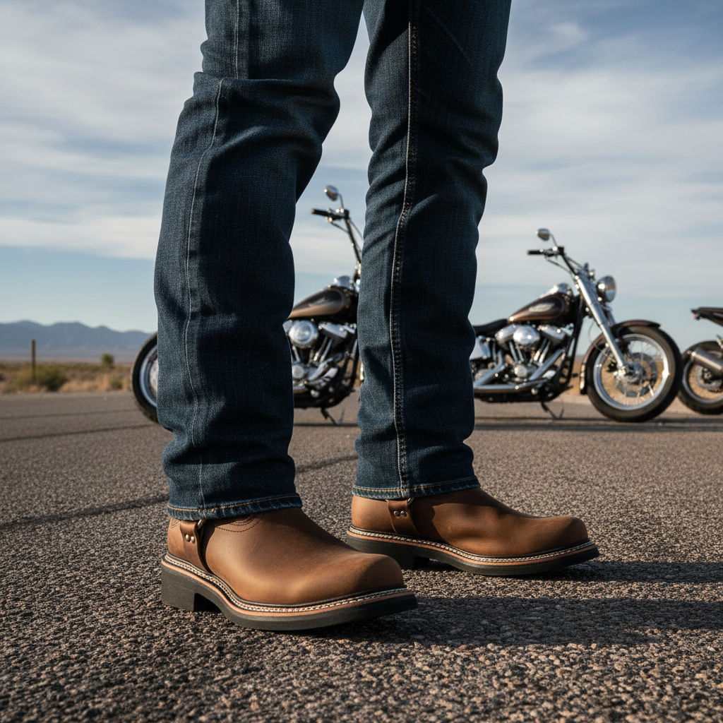 Biker Style Work Boots BA-122 Crazy Brown Botas de trabajo vaqueras
