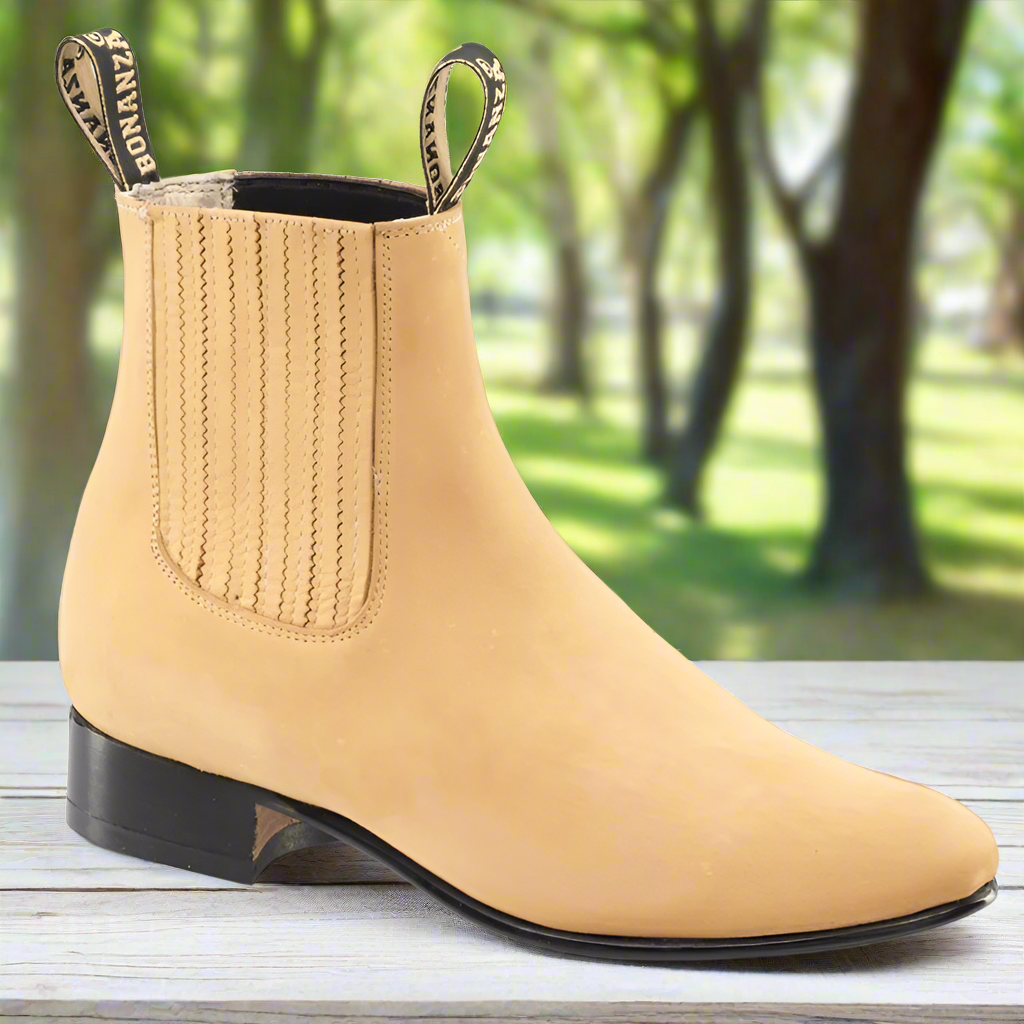 Botines Vaqueros Para Hombre Botines De Charro BA100 Miel (Nubuck