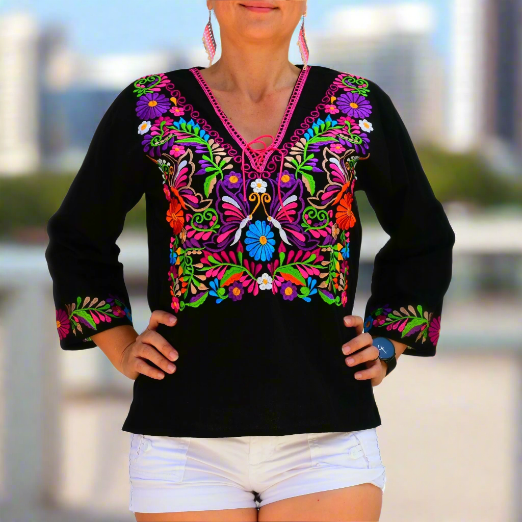 Blusas Bordadas Blusa Chatina Bordados En Blusa Clearance