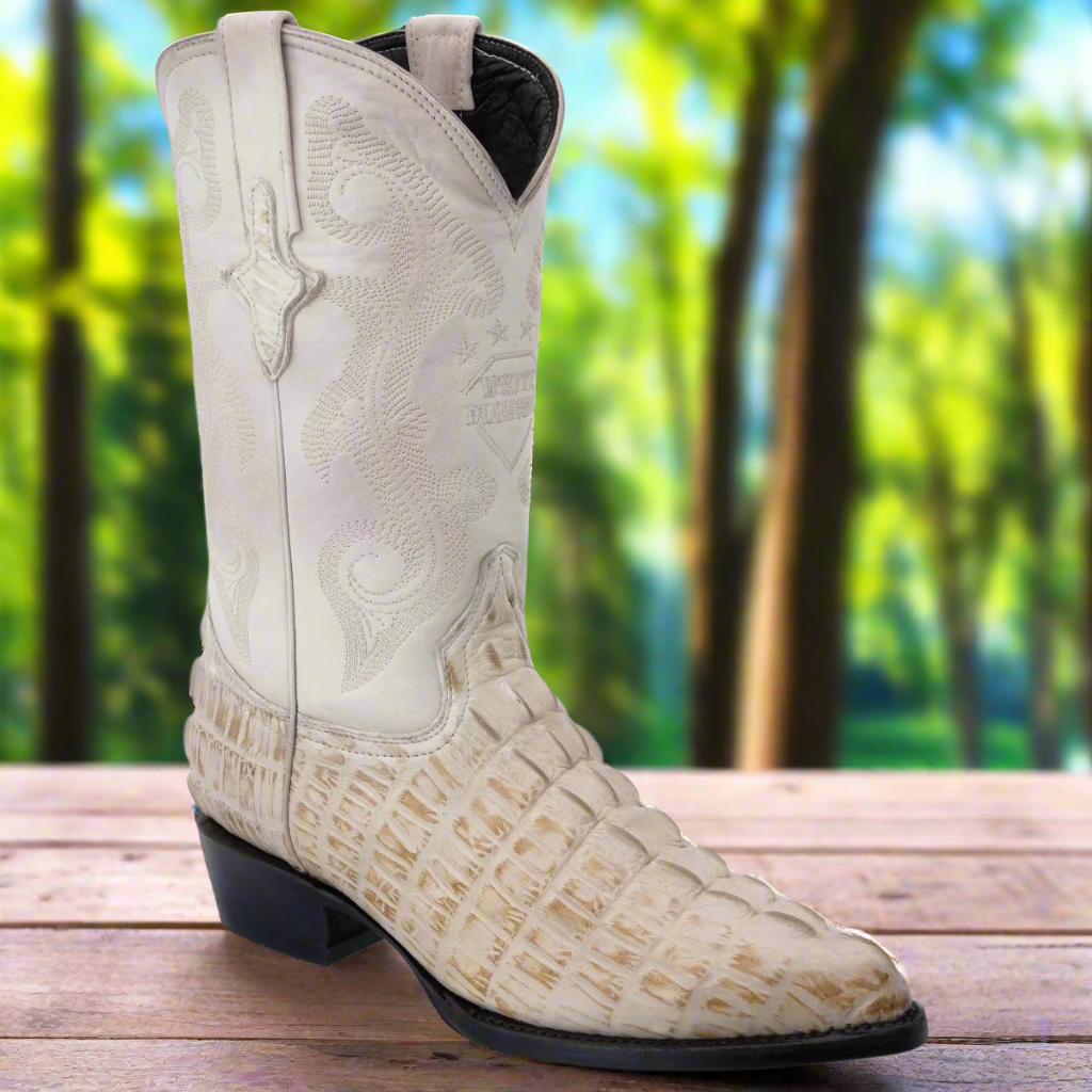 Western Boots Botas Croco Albino Crocodile Boots Botas Vaqueras
