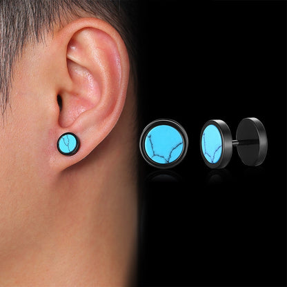 Aretes para mujeres y hombres Mens Stud Earrings for Male Boy Daily Street Wear Jewelry Multi-color Stainless Steel Small Ear Accessory