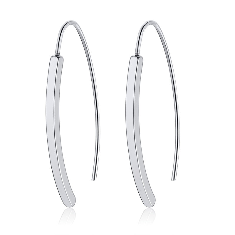 Aretes para mujeres Simple Line Earrings for Women Minimalist Stainless Steel Lady Earrings