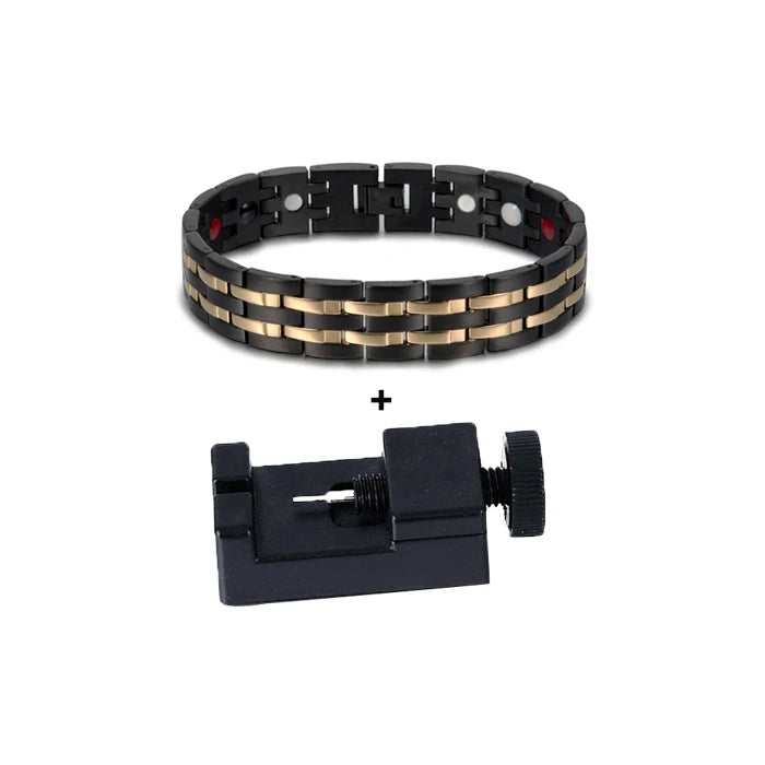 Men's Bracelet Pulsera para hombres Health Bracelets Mens Hand Chain Energy Magnetic 15mm Wide Stainless Steel Jewelry For Male