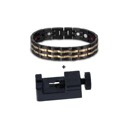 Men's Bracelet Pulsera para hombres Health Bracelets Mens Hand Chain Energy Magnetic 15mm Wide Stainless Steel Jewelry For Male