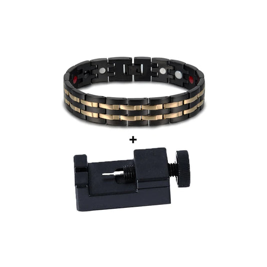 Men's Bracelet Pulsera para hombres Health Bracelets Mens Hand Chain Energy Magnetic 15mm Wide Stainless Steel Jewelry For Male