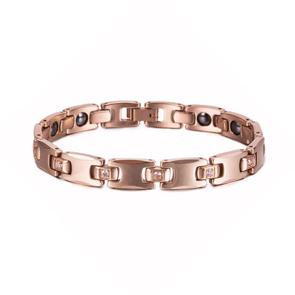 Men's Bracelet Pulsera para hombres Anti-scratch Tungsten Bracelet Cubic Zircone Health Energy Jewelry Couple Lovers Hematite Chain Tungsten Bracelet for Men Women