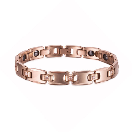 Men's Bracelet Pulsera para hombres Anti-scratch Tungsten Bracelet Cubic Zircone Health Energy Jewelry Couple Lovers Hematite Chain Tungsten Bracelet for Men Women