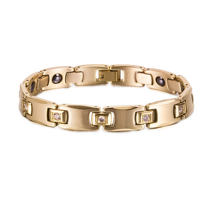 Men's Bracelet Pulsera para hombres Anti-scratch Tungsten Bracelet Cubic Zircone Health Energy Jewelry Couple Lovers Hematite Chain Tungsten Bracelet for Men Women