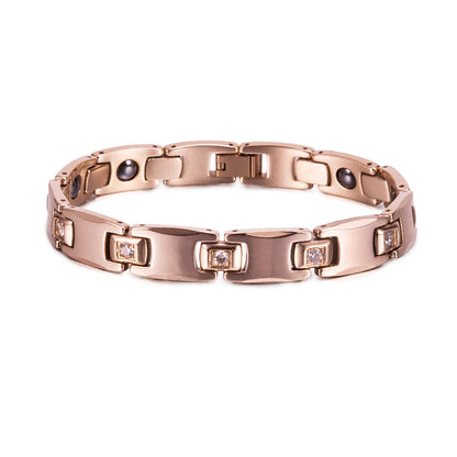 Men's Bracelet Pulsera para hombres Anti-scratch Tungsten Bracelet Cubic Zircone Health Energy Jewelry Couple Lovers Hematite Chain Tungsten Bracelet for Men Women