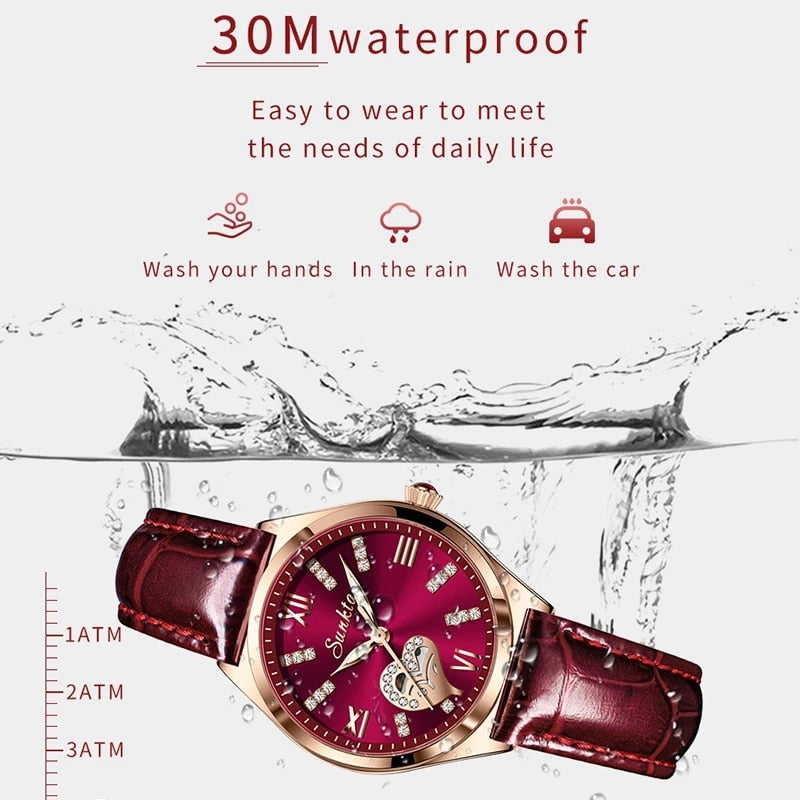 Reloj para Mujeres Women Watches Fashion leather Ladies Quartz Watch Dial Simple Rose Gold Women Watches